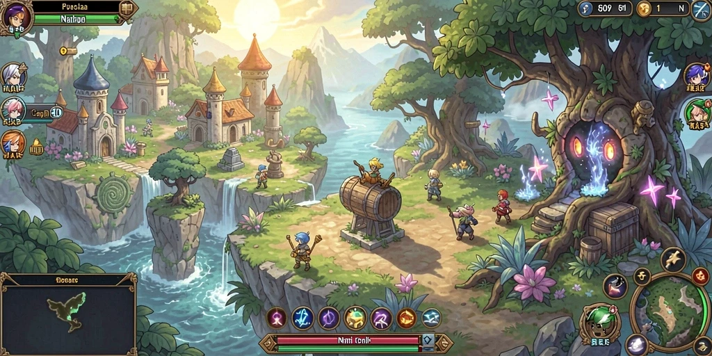 Tampilan utama game dengan roda putar yang berwarna-warni.